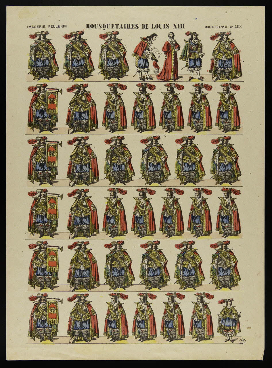 Pellerin suite de figures (7x6) MOUSQUETAIRES DE LOUIS XIII Lorraine, France 1938 1938.25.27 Photo