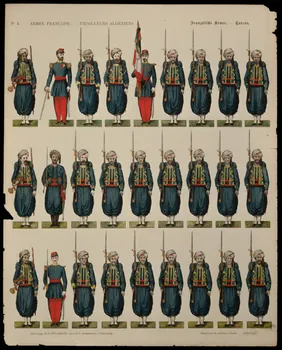 Fischbach Gustave suite de figures (9x3) ARMEE FRANCAISE. - TIRAILLEURS ALGERIENS. Alsace, France 1872-1881 1938.25.29 Photo