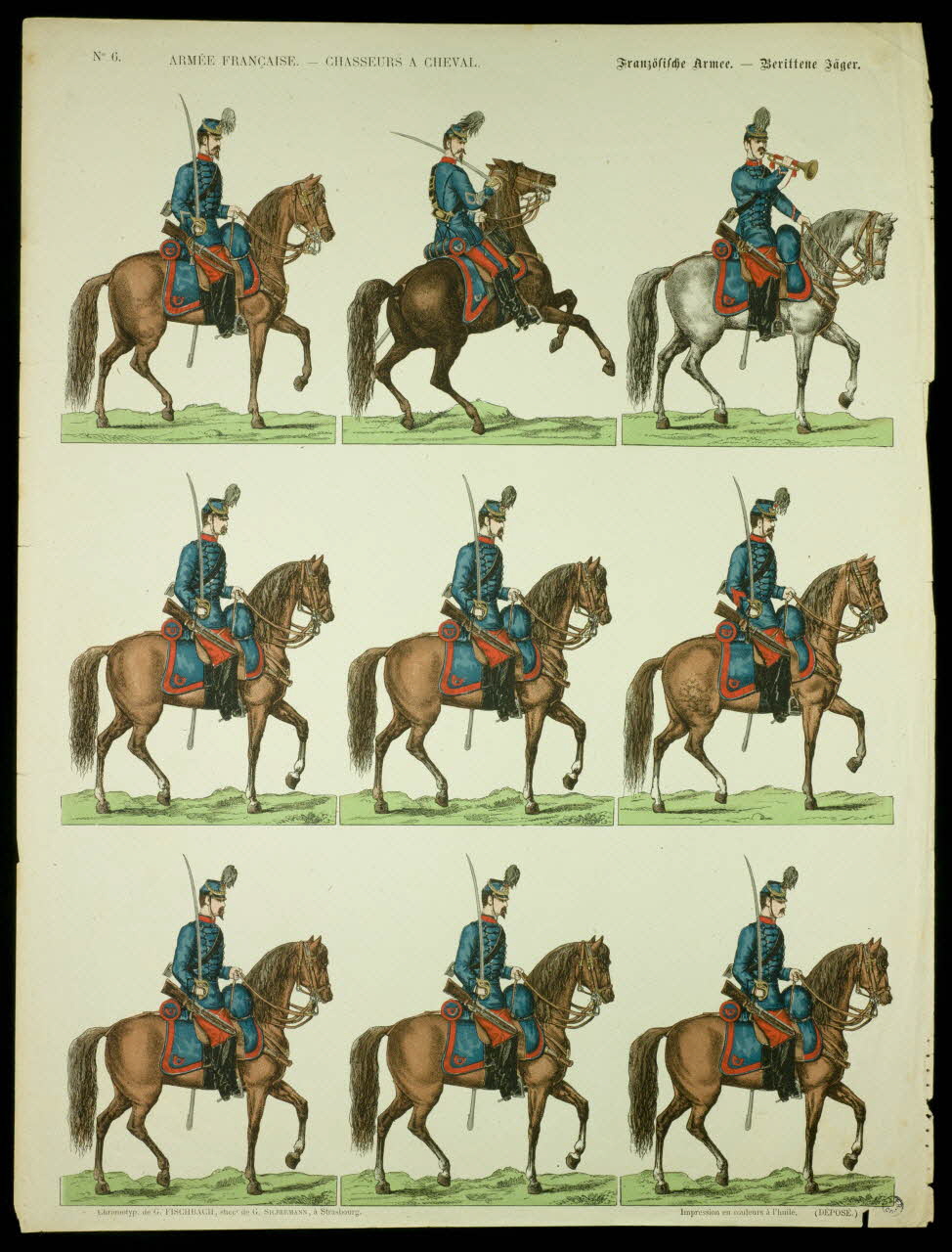 Fischbach Gustave à registres (3) ARMEE FRANCAISE. - CHASSEURS A CHEVAL. Alsace, France 1872-1881 1938.25.33 Photo