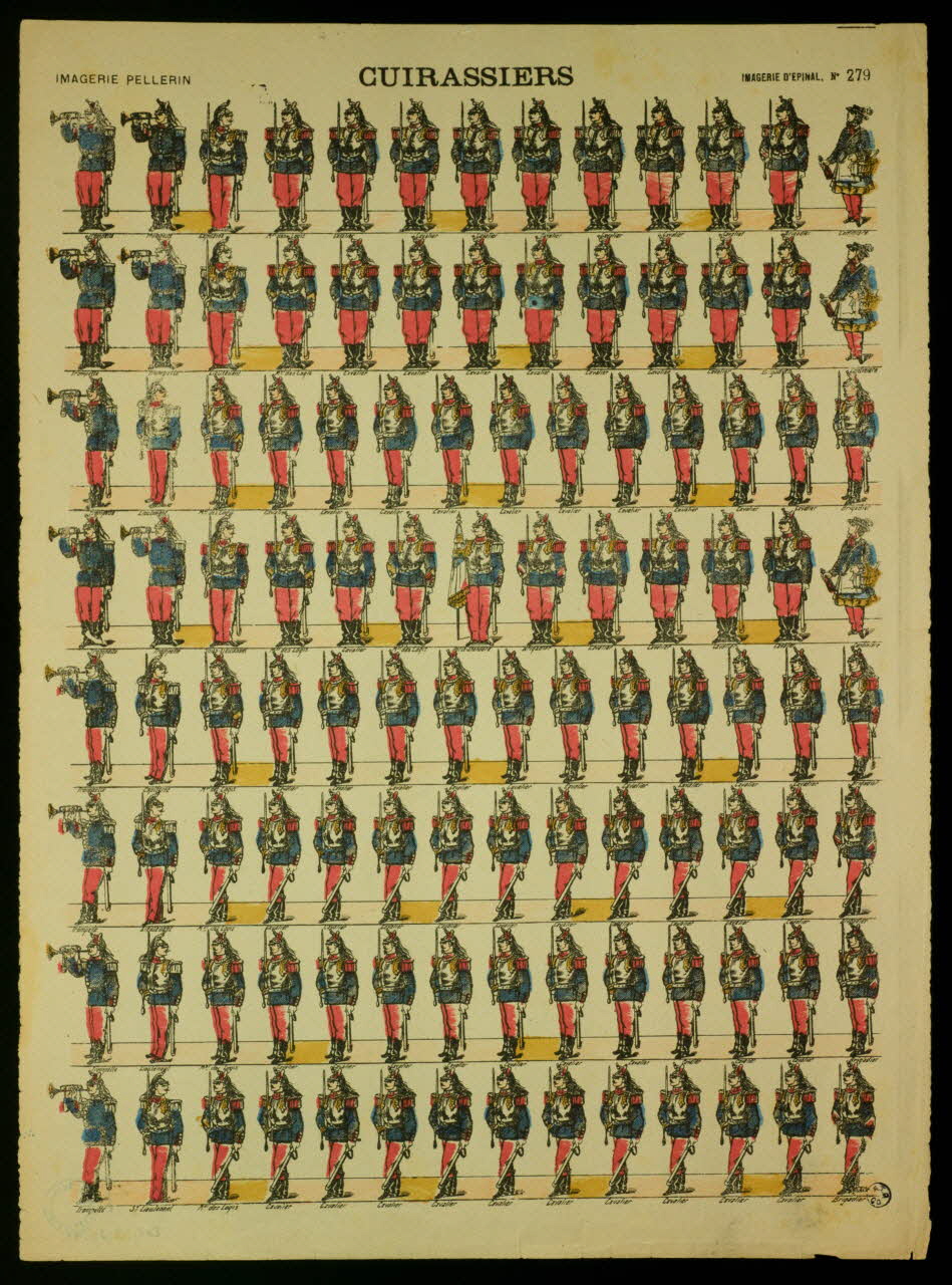 Pellerin suite de figures (13x8) CUIRASSIERS Lorraine, France 1938 1938.25.41 Photo