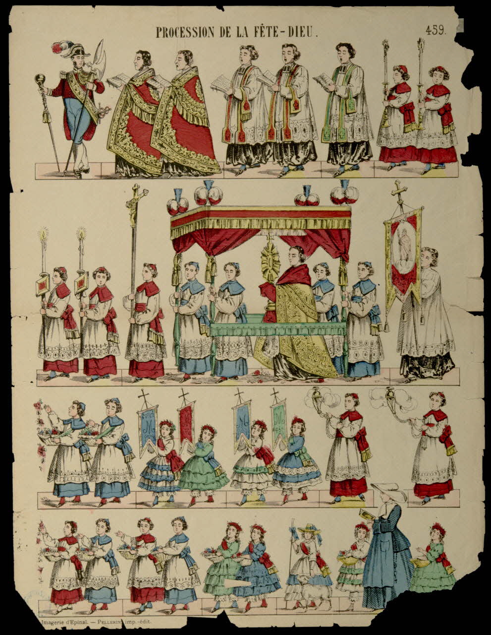 Pellerin découpage PROCESSION DE LA FETE-DIEU. Lorraine, France 1938 1938.25.5 Photo
