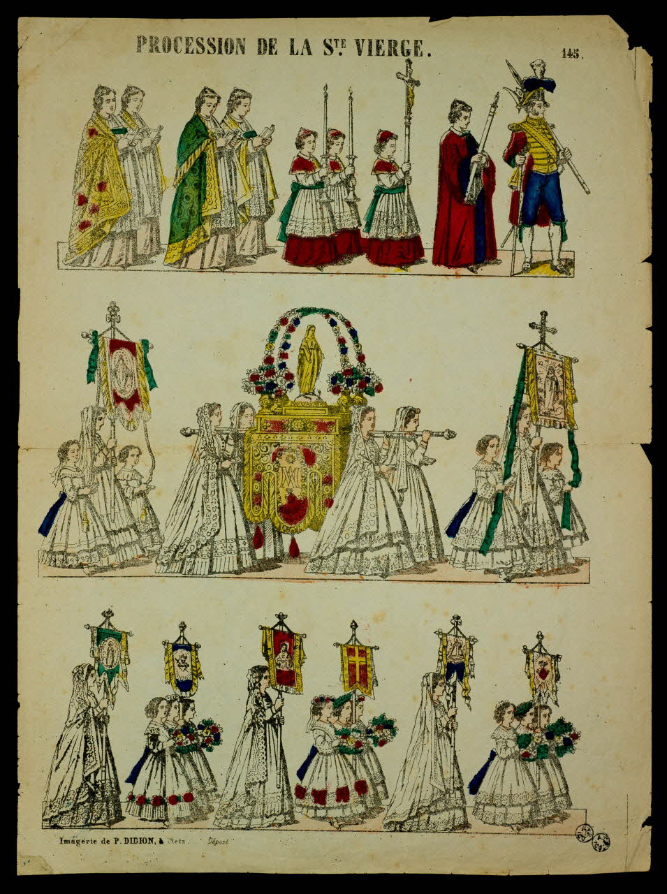 Paulin Didion estampe PROCESSION DE LA Ste. VIERGE. Metz 1869-1879 1938.25.6 Photo
