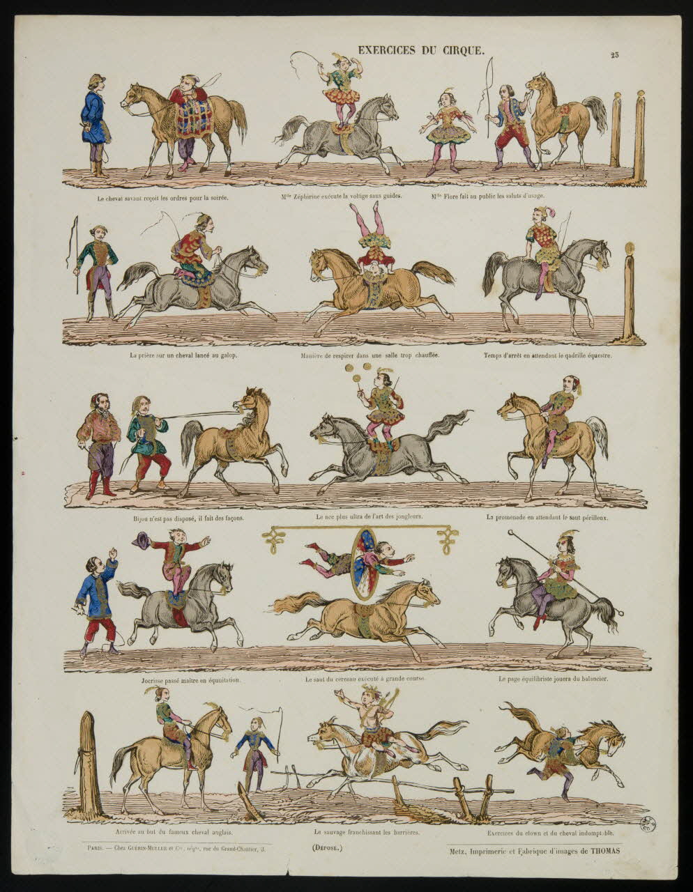 Léonce Schérer ; Thomas ; Guérin-Muller et Cie suite de figures (3x5) EXERCICES DE CIRQUE. Metz 1865-1872 1938.25.82 Photo