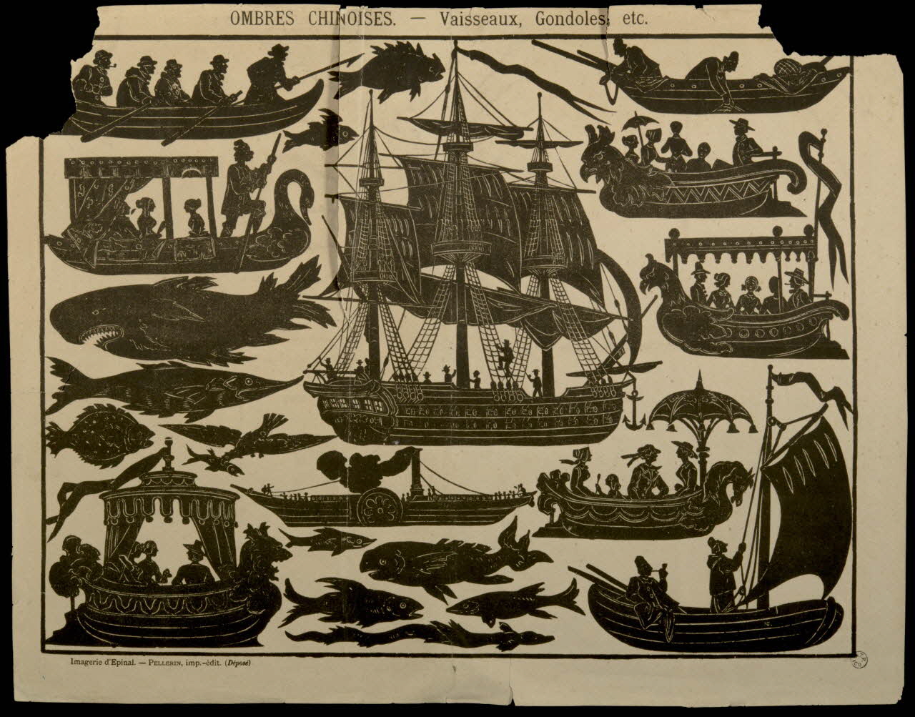 Pellerin ombre chinoise OMBRES CHINOISES. - Vaisseaux, Gondoles, etc. Lorraine, France 1852-1938 1938.25.88 Photo
