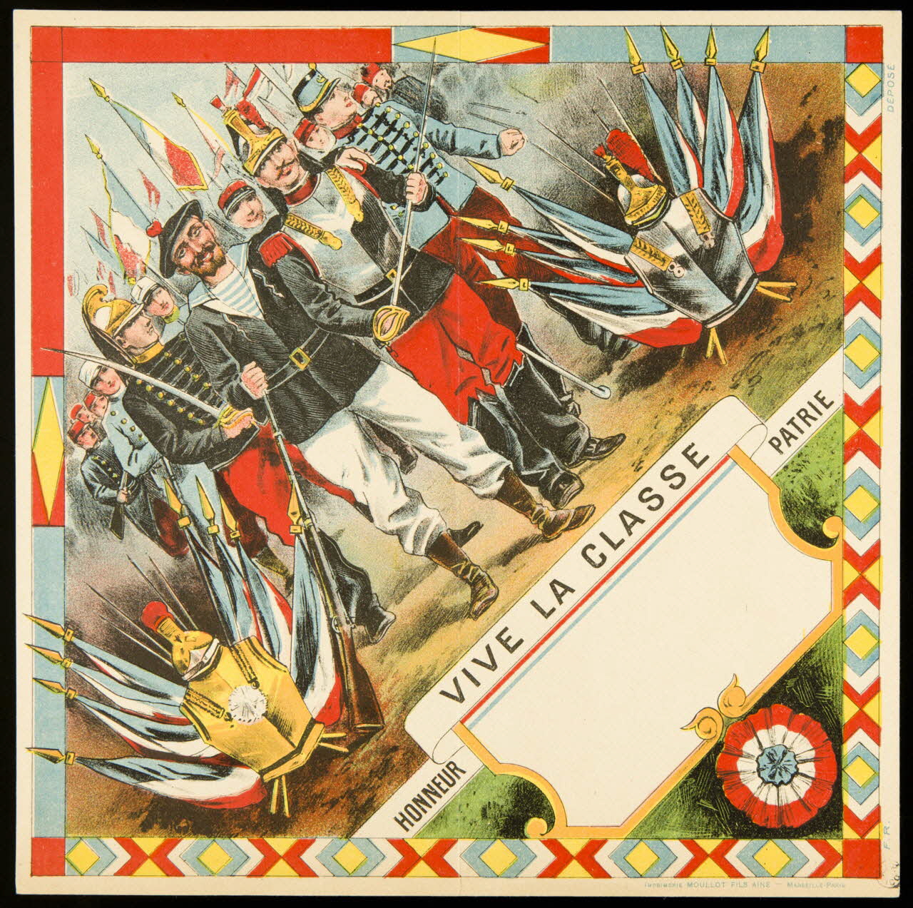 Etablissements Moullot numéro de conscrit VIVE LA CLASSE  HONNEUR  PATRIE Paris 1875-1914 1938.27.19 Photo