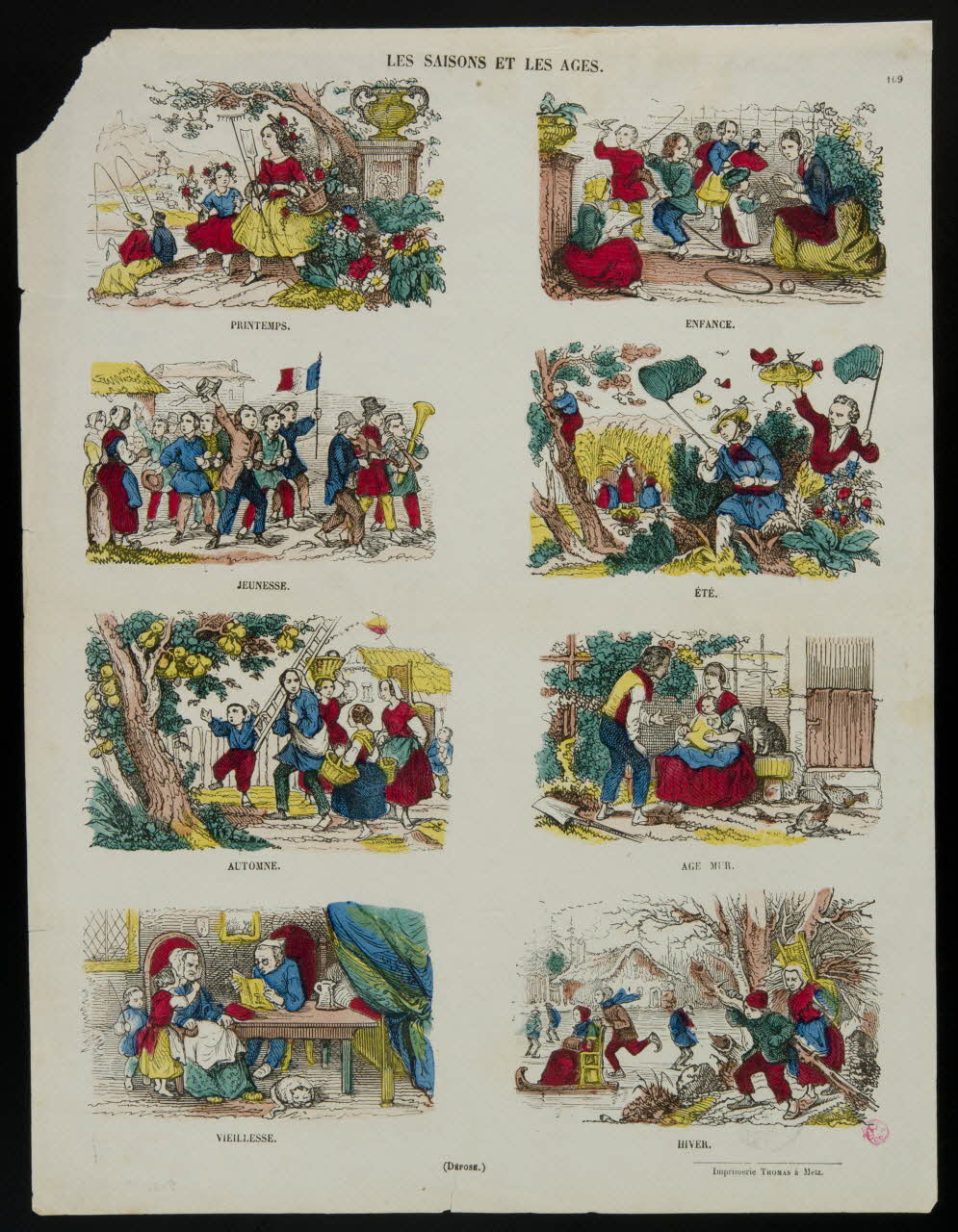 Léonce Schérer ; Thomas estampe LES SAISONS ET LES AGES. Metz 1865-1872 1938.3.1 Photo