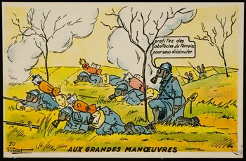 Petiet G. ; Artaud G. ; Editions Gaby carte postale AUX GRANDES MANOEUVRES Nantes 1938 1938.35.3 Photo