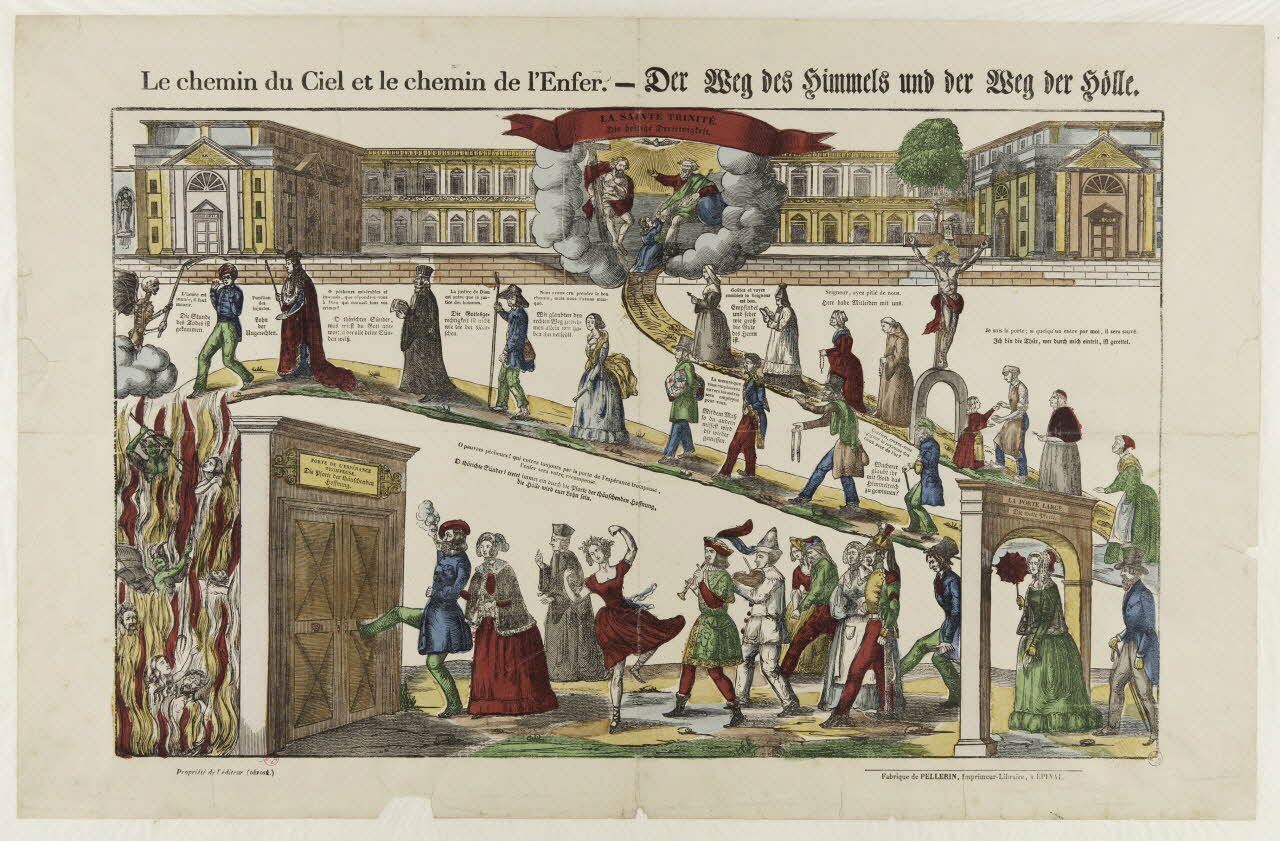 Pellerin estampe Le chemin du Ciel et le chemin de l'Enfer. - Der Weg des Himmels und der Weg der Hülle. Lorraine, France 1837 1938.4.2 Photo