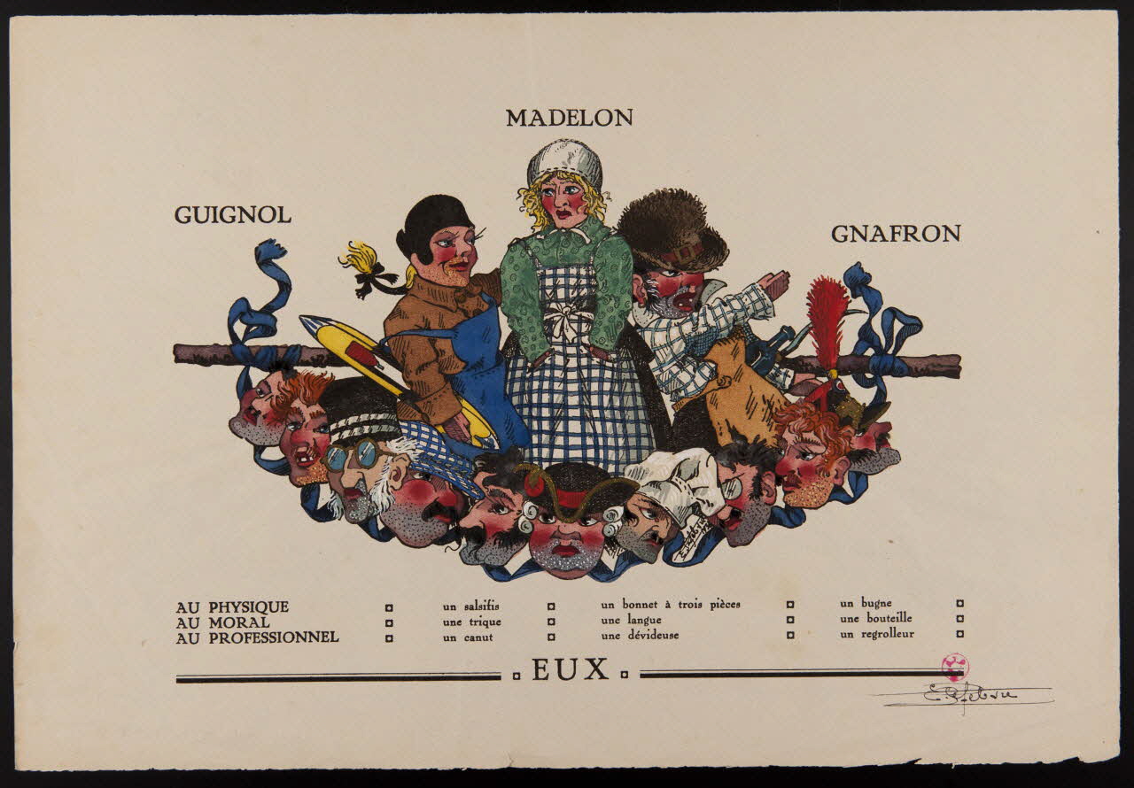 Eugène Lefèbvre imagerie ancienne GUIGNOL  MADELON  GNAFRON France 1938 1938.5.1.1-2 Photo Mucem