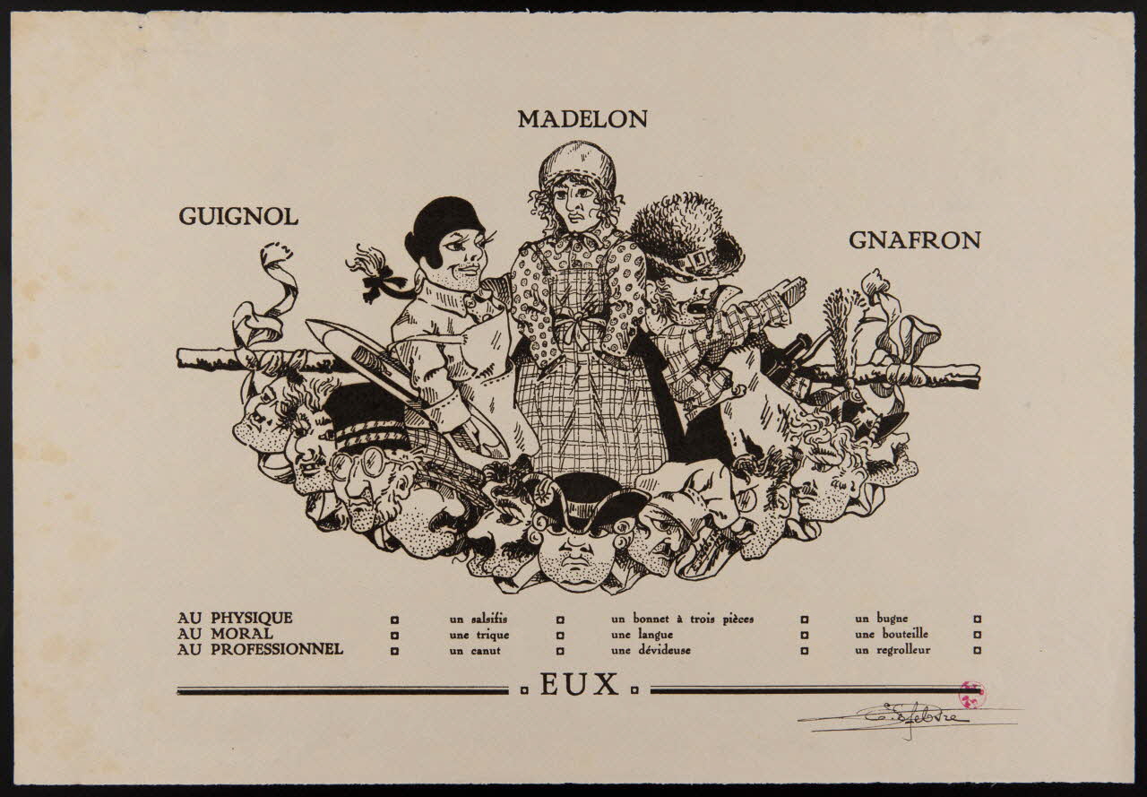 Eugène Lefèbvre imagerie ancienne GUIGNOL  MADELON  GNAFRON France 1938 1938.5.2.1-2 Photo