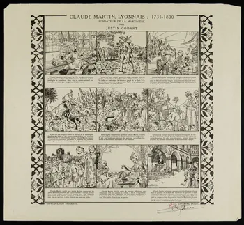 Eugène Lefèbvre suite de scènes (3x3) CLAUDE MARTIN, LYONNAIS : 1735-1800  FONDATEUR DE LA MARTINIERE 1938 1938.5.9.1 Photo
