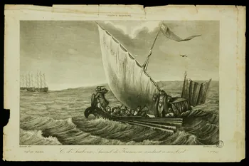 Pardinel Jean Charles ; Lorentz ; Chardon estampe C. d'Amboise, Amiral de France, se rendant à son bord. France 1837 1938.6.106 Photo