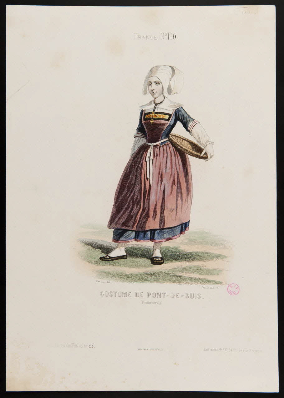 Ferdinand ; Maurice C. ; Moine ; Ancienne Maison Auber partie d'un ensemble d'estampes COSTUME DE PONT-DE-BUIS. Paris 1850-1863 1938.6.16 Photo
