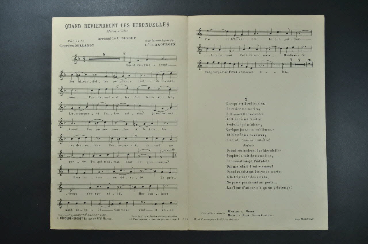 partition de musique petit format 1967.178.5 Photo Mucem