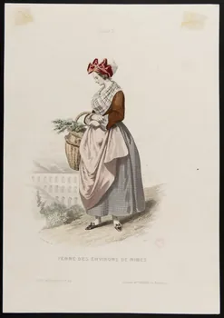 Pierre-Antoine Pelée ; François Claudius Compte-Calix ; Moine (imprimeur partie d'un ensemble d'estampes FEMME DES ENVIRONS DE NIMES Paris 1850-1863 1938.6.28 Photo