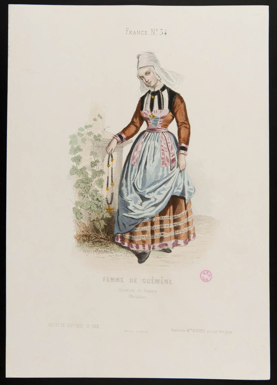 Moine ; Ancienne Maison Aubert partie d'un ensemble d'estampes FEMME DE GUEMENE Paris 1850-1863 1938.6.31 Photo
