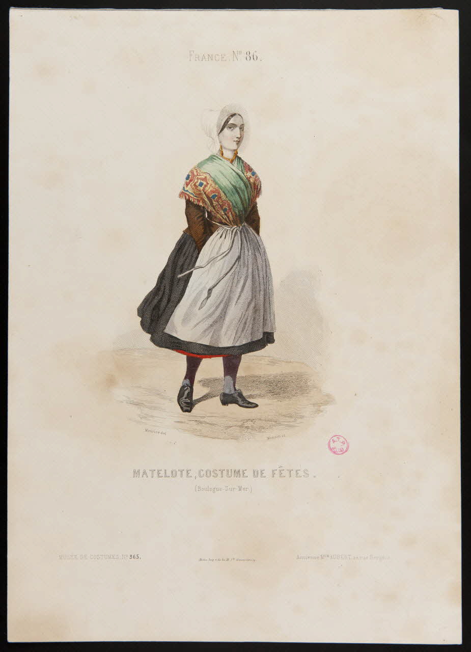 Monnin ; Maurice C. ; Moine ; Ancienne Maison Aubert partie d'un ensemble d'estampes MATELOTE, COSTUME DE FÊTES. Paris 1850-1863 1938.6.34 Photo