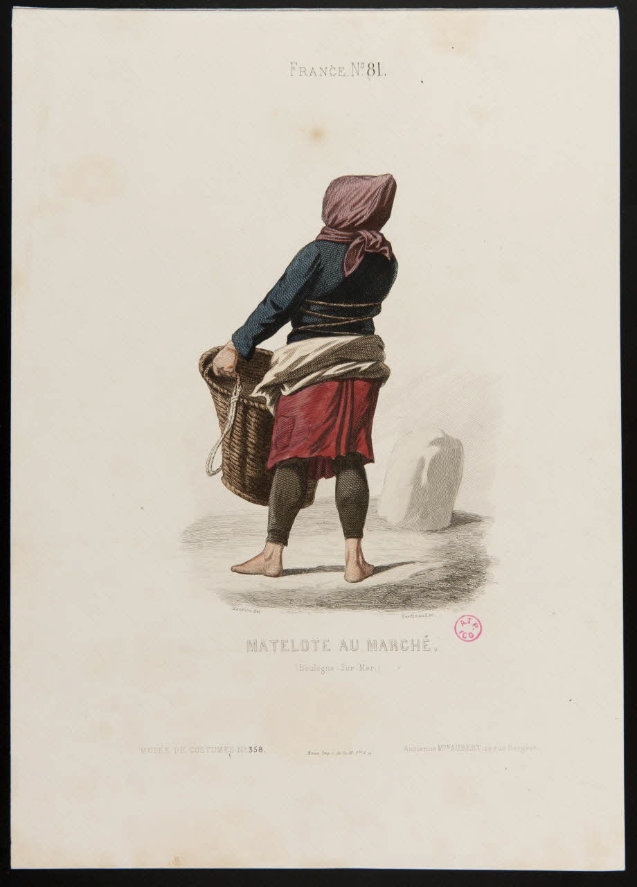 Ferdinand ; Maurice C. ; Moine ; Ancienne Maison Auber partie d'un ensemble d'estampes MATELOTE AU MARCHE. Paris 1850-1863 1938.6.36 Photo