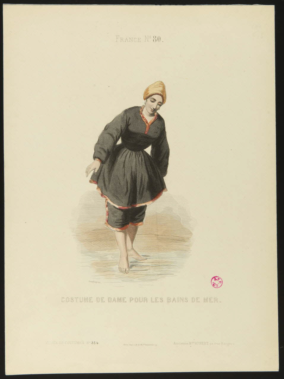 estampe COSTUME DE DAME POUR LES BAINS DE MER. 1938.6.41.1 Photo
