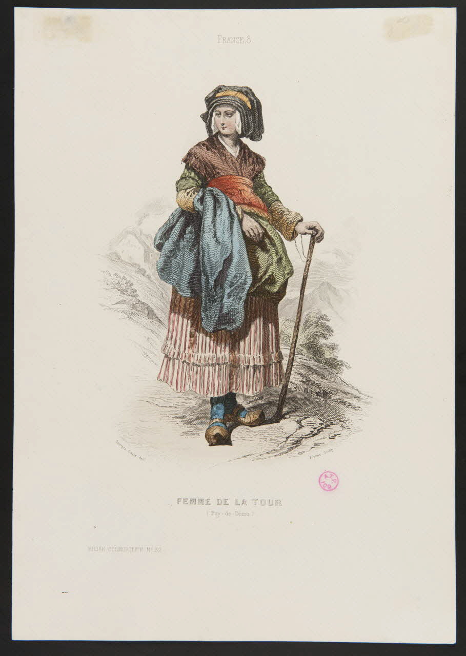 Portier de Beaulieu Adolphe Louis ; François Claudius Compte-Calix partie d'un ensemble d'estampes FEMME DE LA TOUR  (Puy-de-Dôme) Paris 1850-1863 1938.6.42 Photo