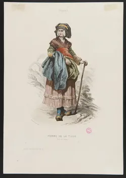 Portier de Beaulieu Adolphe Louis ; François Claudius Compte-Calix partie d'un ensemble d'estampes FEMME DE LA TOUR  (Puy-de-Dôme) Paris 1850-1863 1938.6.42 Photo