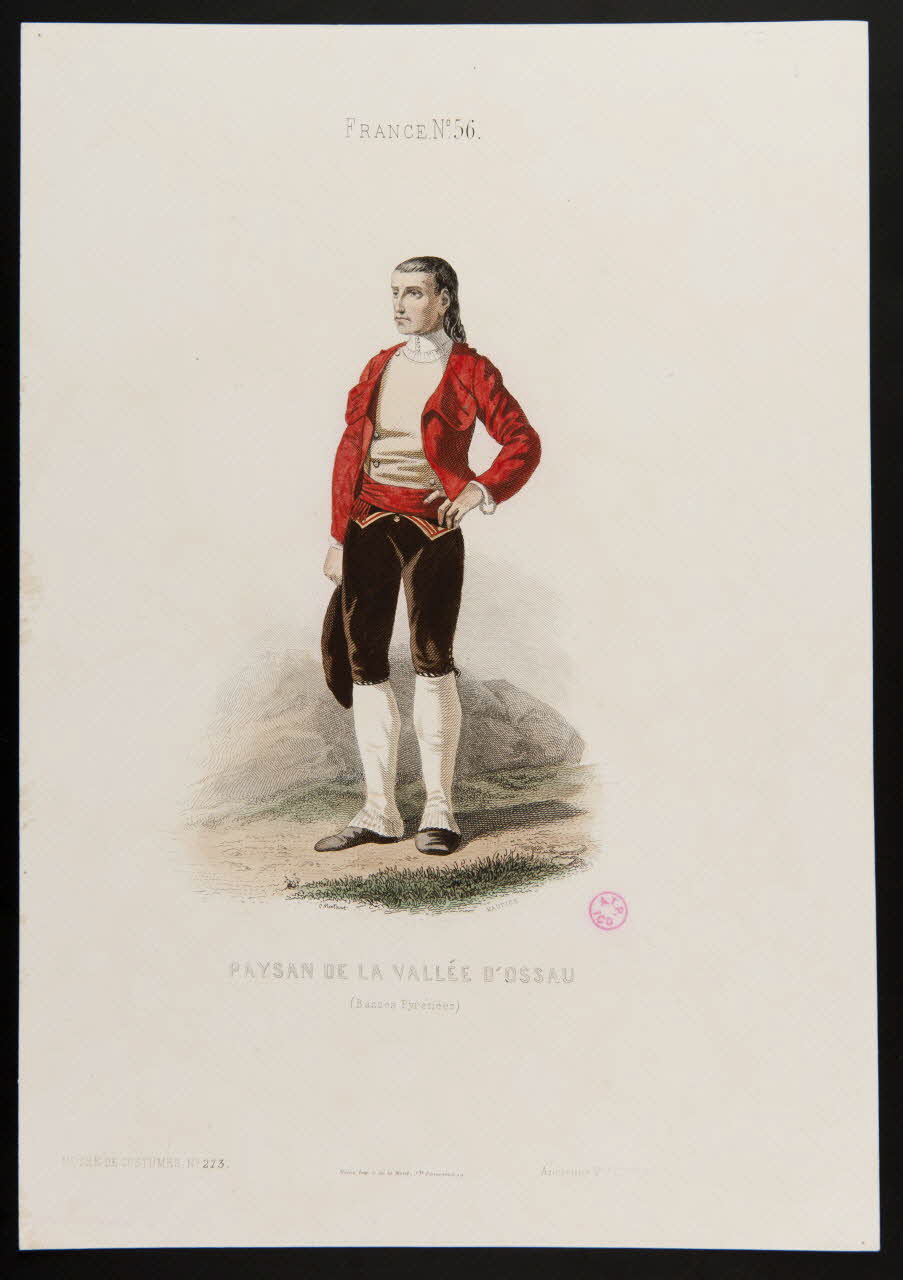 Montaut Gabriel Xavier ; Montaut d'Oléron ; Maurice C. ; Moi partie d'un ensemble d'estampes PAYSAN DE LA VALLEE D'OSSAU Paris 1850-1863 1938.6.43 Photo