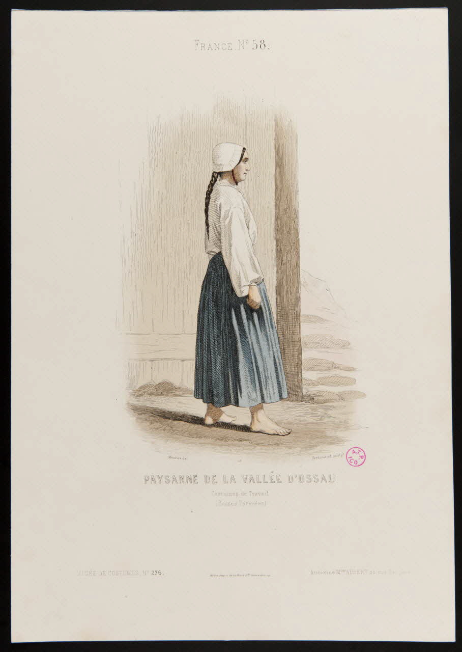 Ferdinand ; Maurice C. ; Moine ; Ancienne Maison Auber partie d'un ensemble d'estampes PAYSANNE DE LA VALLEE D'OSSAU Paris 1850-1863 1938.6.44 Photo