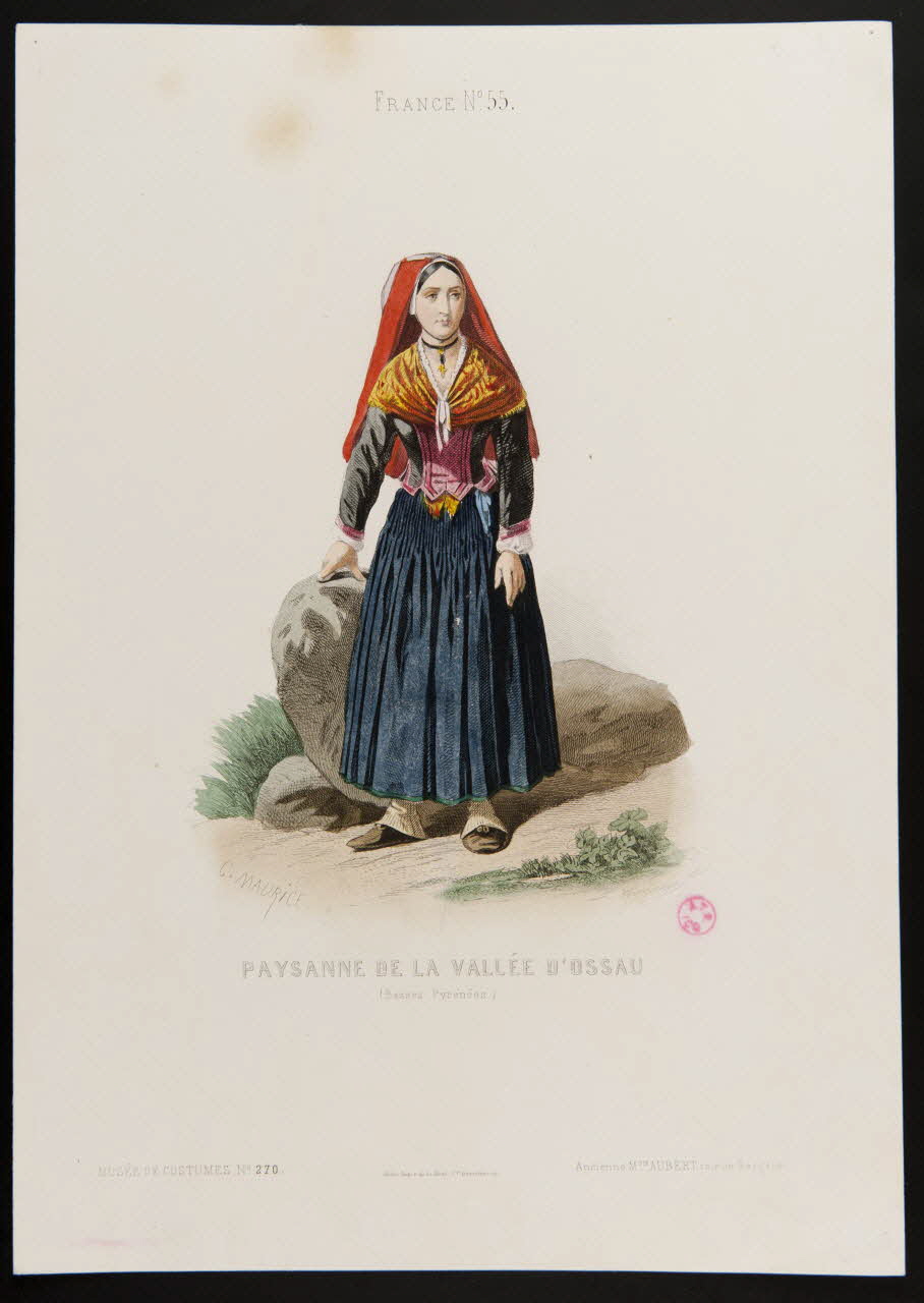 Guerdet Laurent François ; Maurice C. ; Moine ; Ancien partie d'un ensemble d'estampes PAYSANNE DE LA VALLEE D'OSSAU Paris 1850-1863 1938.6.45 Photo
