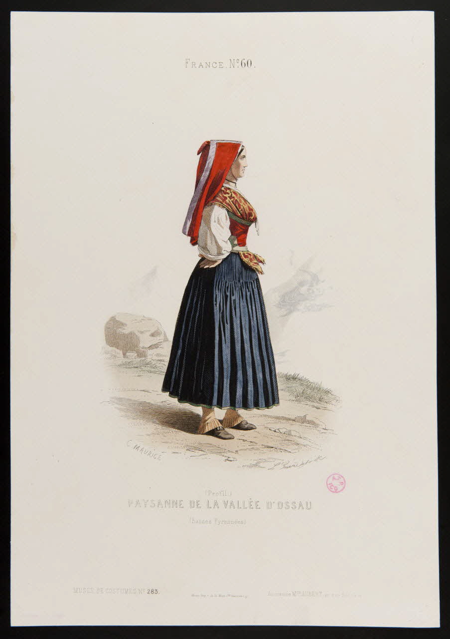 Guerdet Laurent François ; Maurice C. ; Moine ; Ancien partie d'un ensemble d'estampes PAYSANNE DE LA VALLEE D'OSSAU Paris 1850-1863 1938.6.47 Photo