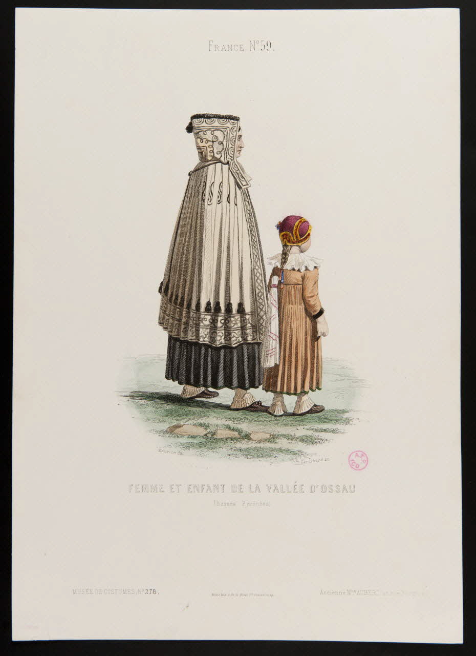 Ferdinand ; Maurice C. ; Moine ; Ancienne Maison Auber partie d'un ensemble d'estampes FEMME ET ENFANT DE LA VALLEE D'OSSAU Paris 1850-1863 1938.6.48 Photo