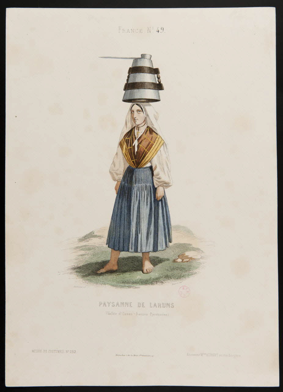 Ferdinand ; Maurice C. ; Moine ; Ancienne Maison Auber partie d'un ensemble d'estampes PAYSANNE DE LARUNS Paris 1850-1863 1938.6.53 Photo