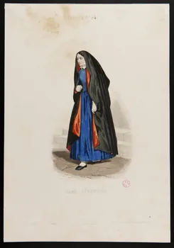 Portier de Beaulieu Adolphe Louis ; Moine ; Ancienne Maison Aubert partie d'un ensemble d'estampes DAME BEARNAISE Paris 1850-1863 1938.6.56 Photo