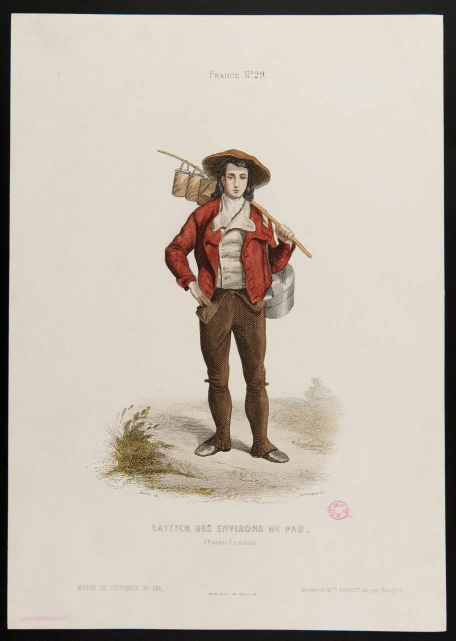 Lallemand Armand Joseph ; Marie-Alexandre Alophe ; Moine partie d'un ensemble d'estampes LAITIER DES ENVIRONS DE PAU. Paris 1850-1863 1938.6.58 Photo