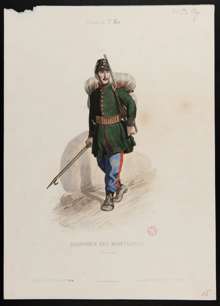 Guerdet Laurent François ; Maurice C. ; Moine ; Ancien partie d'un ensemble d'estampes DOUANIER DES MONTAGNES. Paris 1850-1863 1938.6.59 Photo