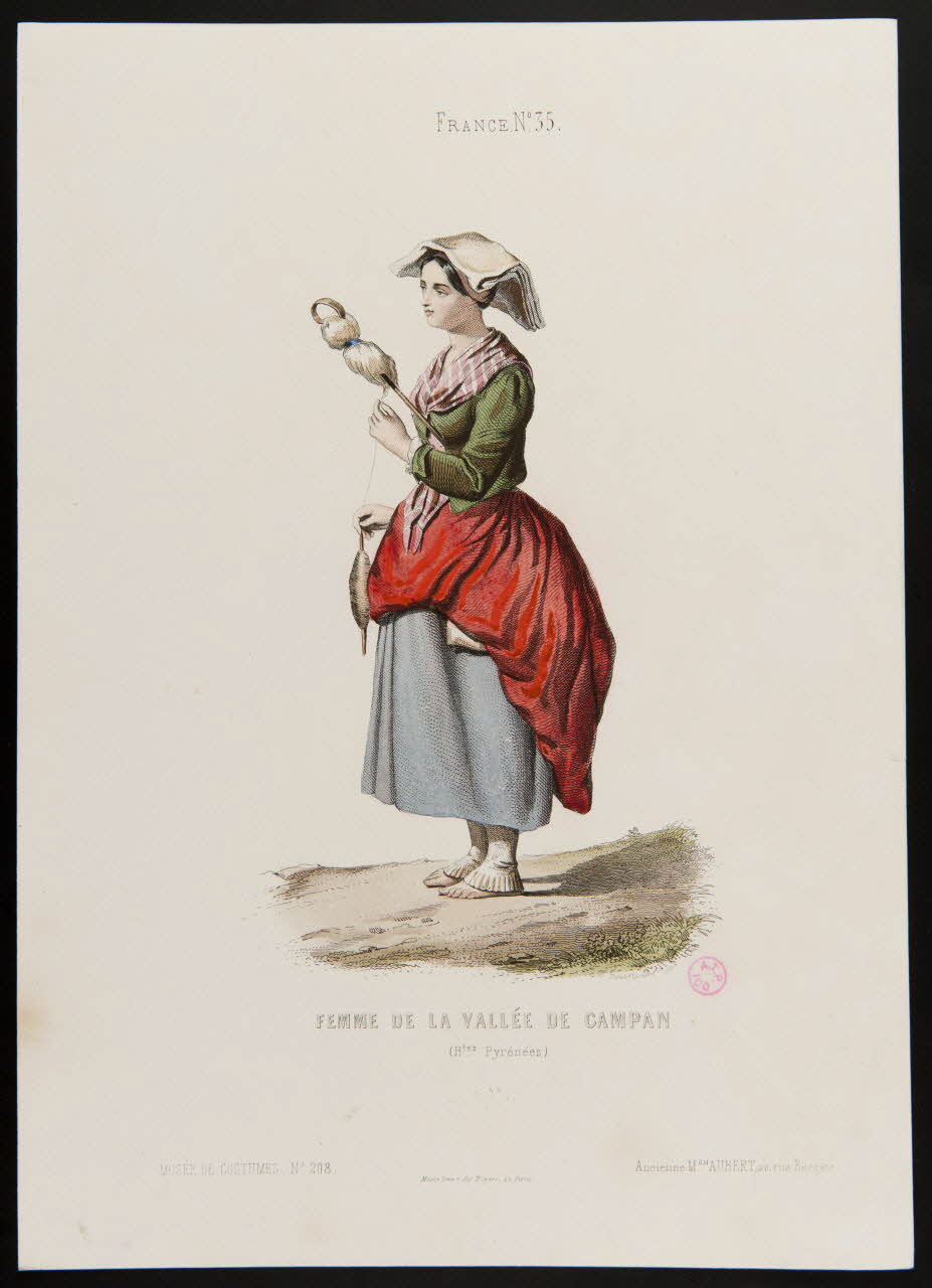 Guerdet Laurent François ; Moine ; Ancienne Maison Aubert partie d'un ensemble d'estampes FEMME DE LA VALLEE DE CAMPAN Paris 1850-1863 1938.6.64 Photo