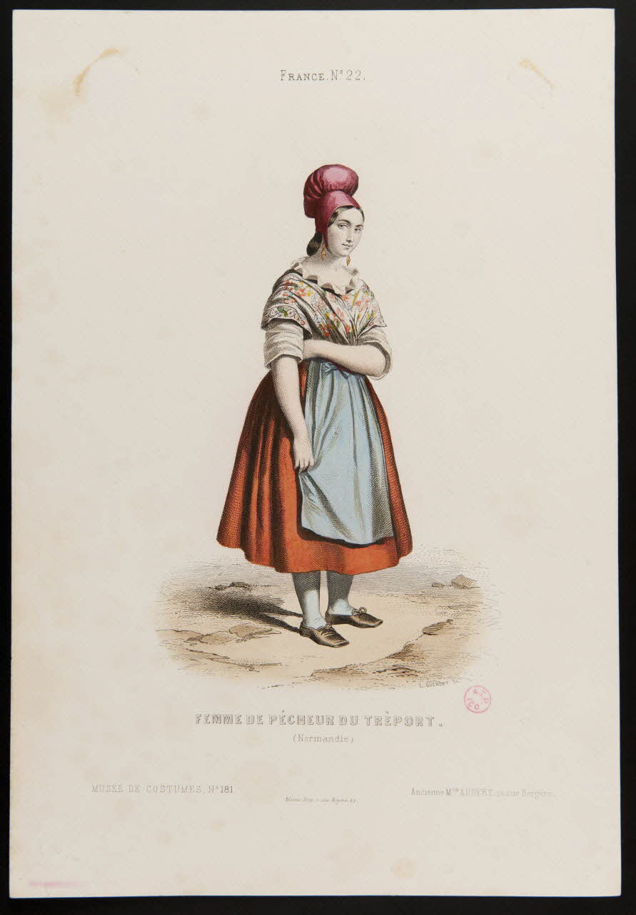 Guerdet Laurent François ; Moine ; Ancienne Maison Aubert partie d'un ensemble d'estampes FEMME DE PECHEUR DU TREPORT. Paris 1850-1863 1938.6.71 Photo