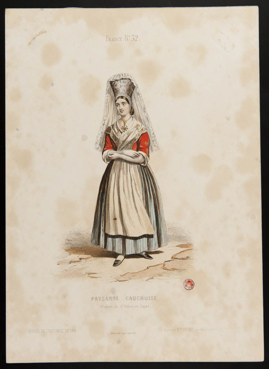 Moine ; Ancienne Maison Aubert partie d'un ensemble d'estampes PAYSANNE CAUCHOISE Paris 1850-1863 1938.6.72 Photo