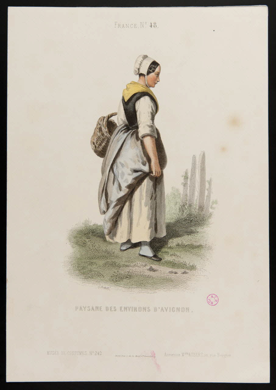 Montaut Gabriel Xavier ; Montaut d'Oléron ; Moine ; Ancienne M partie d'un ensemble d'estampes PAYSANE DES ENVIRONS D'AVIGNON Paris 1850-1863 1938.6.75 Photo