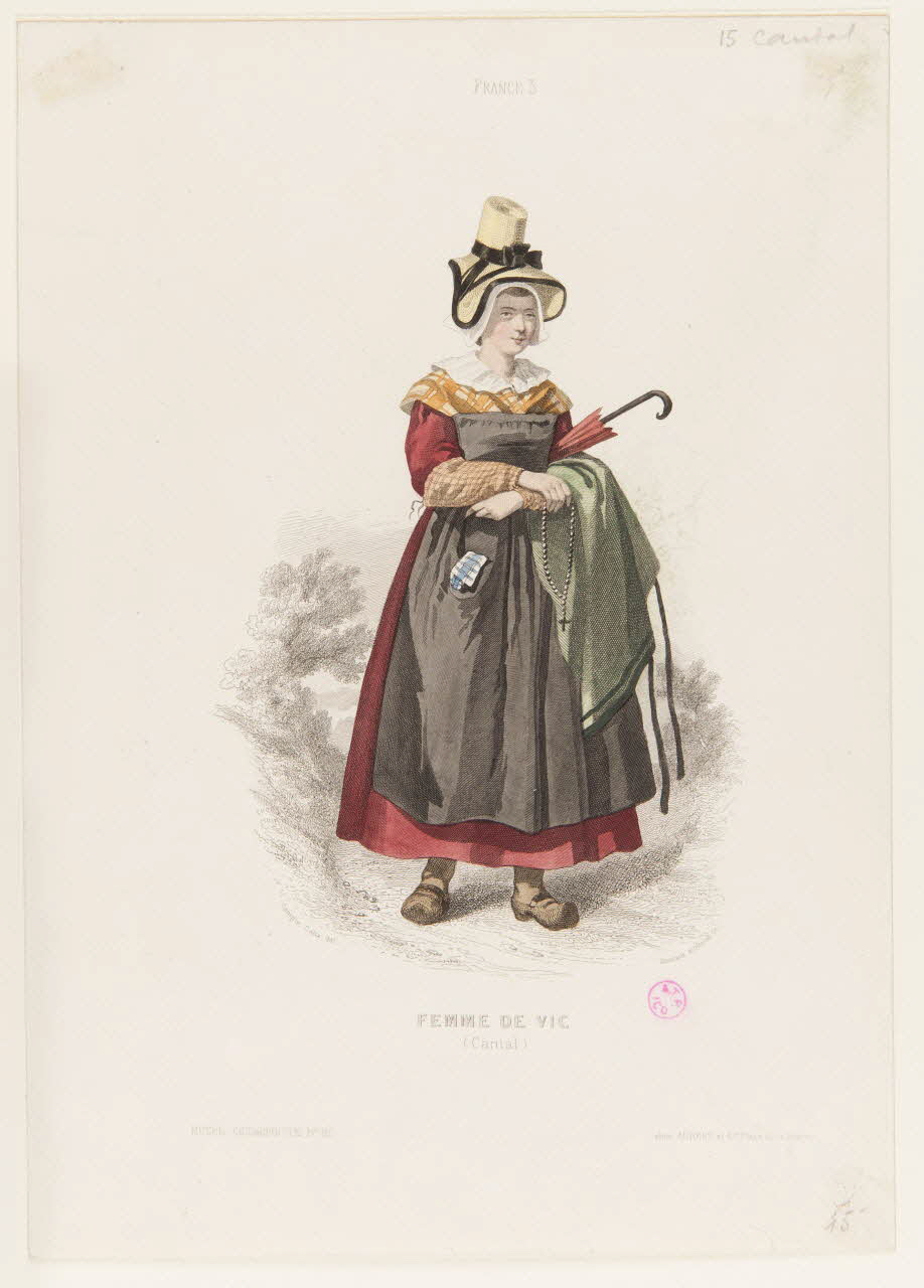 Montaut Gabriel Xavier ; Montaut d'Oléron ; François Claudius Compte-Calix partie d'un ensemble d'estampes FEMME DE VIC  (Cantal) Paris 1850-1863 1938.6.8 Photo