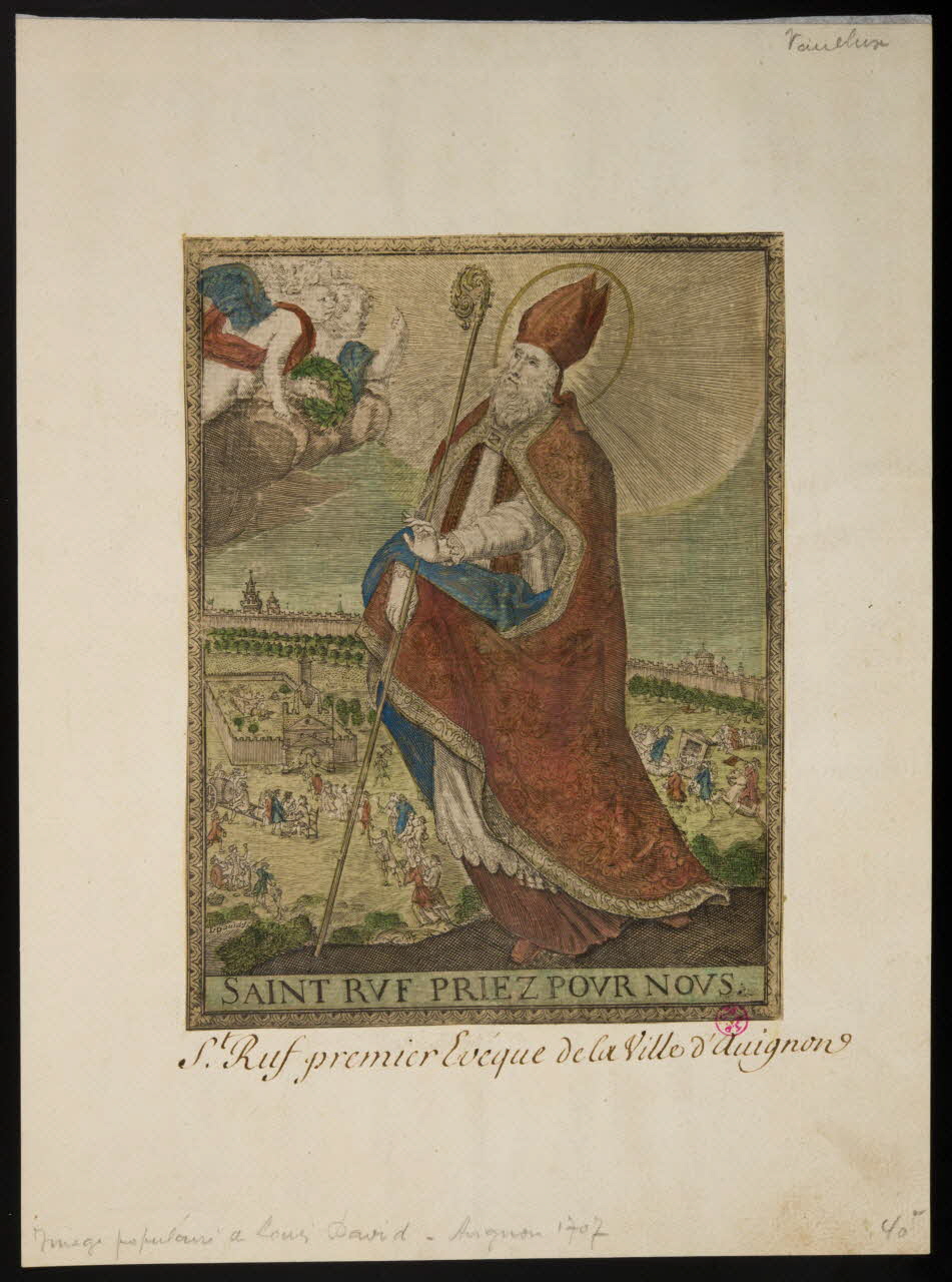 David Louis imagerie ancienne SAINT RVF PRIEZ POVR NOVS. Avignon 1707 1938.6.88 Photo