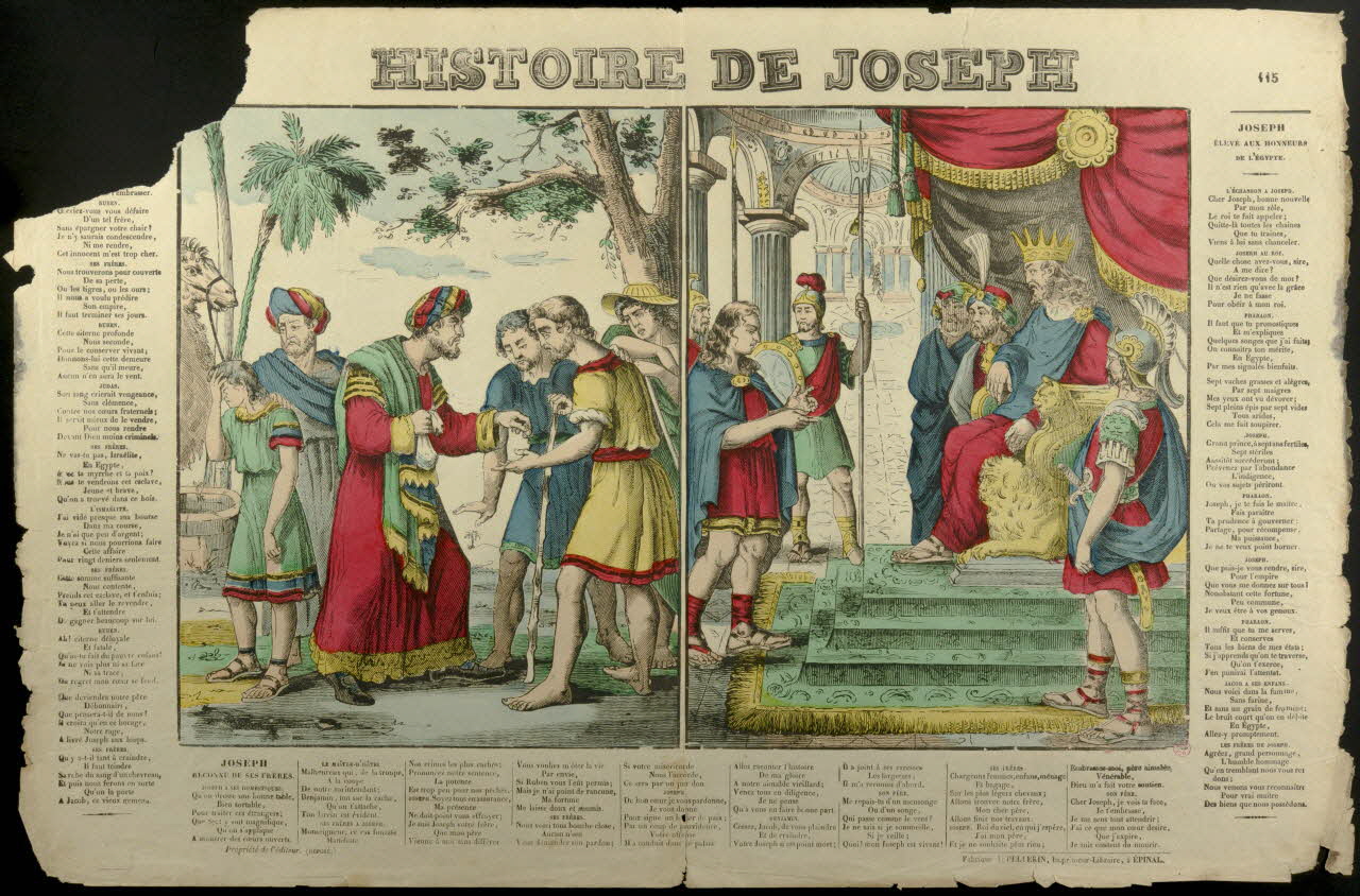 Pellerin ; François Pellerin suite de scènes (1x2) HISTOIRE DE JOSEPH Lorraine, France 1837 1938.8.18 Photo