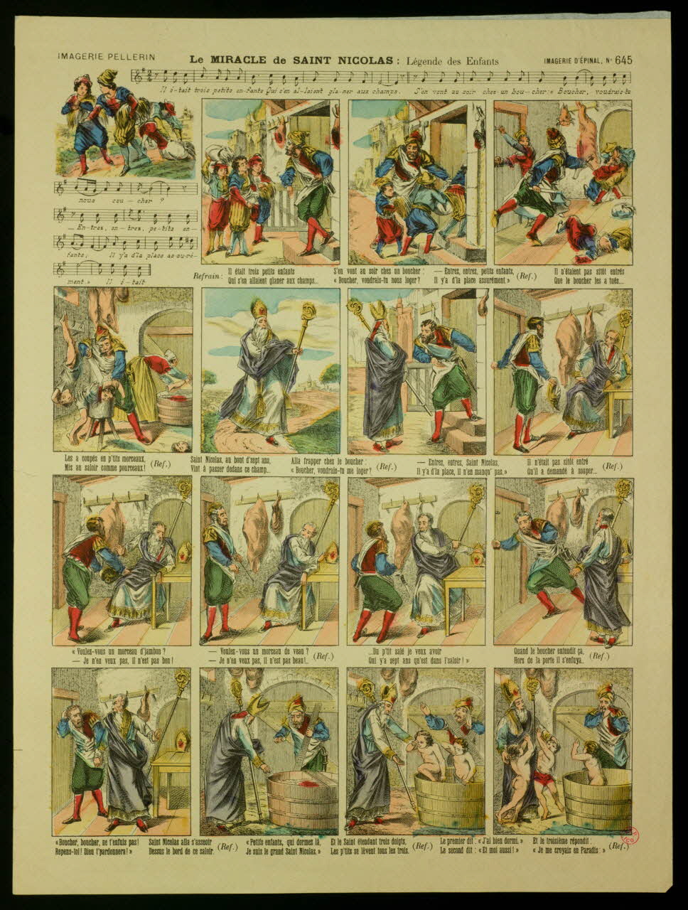 Pellerin ; François Pellerin suite de scènes (4x4) Le MIRACLE de SAINT NICOLAS : Légende des Enfants Lorraine, France 1912 1938.8.9 Photo