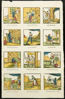 imagerie ancienne Planche de petits métiers 1938.9.16 Photo