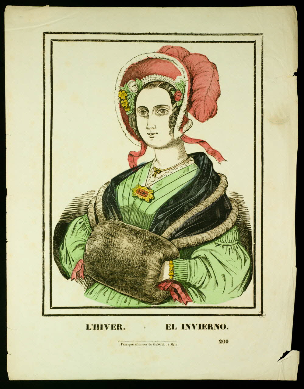 Charles Nicolas Gangel estampe L'HIVER. Metz 1852-1855 1938.9.31 Photo