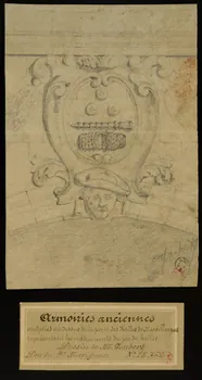 Joubert dessin Armoiries sculptées au dessus de la porte des halles de Marsillargues 1939 1939.1.1 Photo