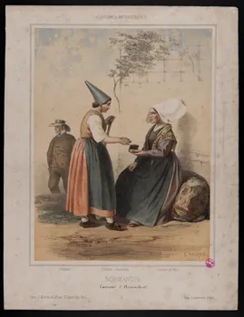 estampe COSTUMES PITTORESQUES  NORMANDIE  Environs d'Avranches 1939.2.2 Photo