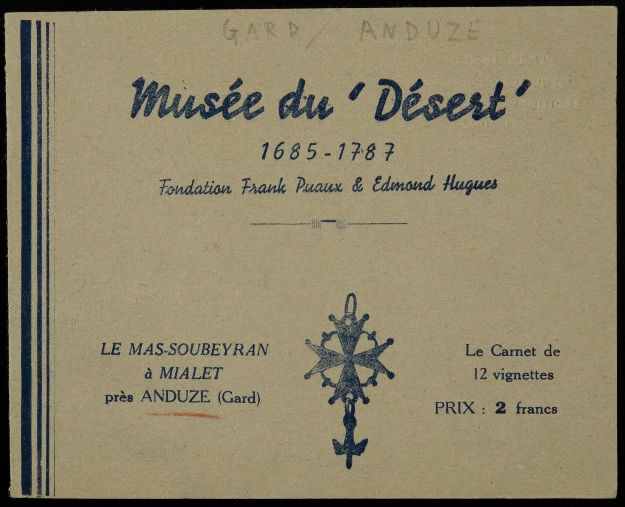 timbre Musée du 'Désert' 1939.24.1 Photo