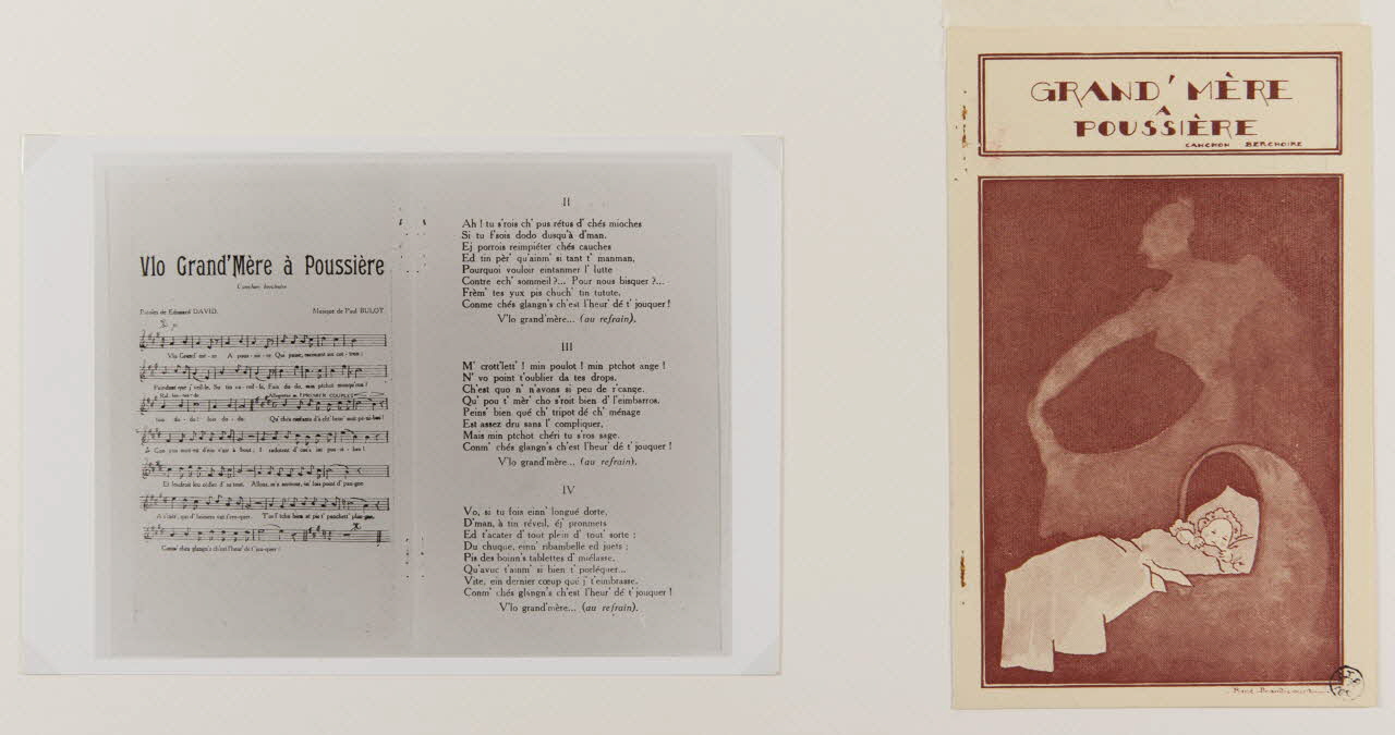 Brandicourt René ; Chiroutre Amédée partie d'un ensemble d'estampes GRAND'MERE  A  POUSSIERE  CANCHON BERCHOIRE Paris 1917-1939 1939.44.5 Photo