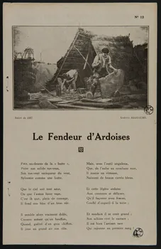 Alleaume Ludovic ; Siraudeau J. estampe Le Fendeur d'Ardoises Angers 1904 1939.45.1  Photo Mucem