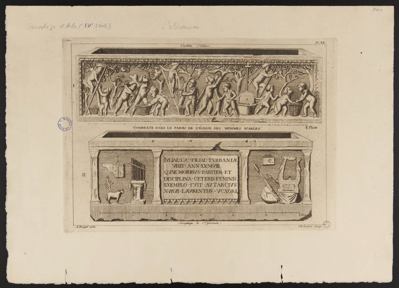 estampe TOMBEAUX DANS LE PARVIS DE L'EGLISE DES MINIMES D'ARLES. 1939.49.1 Photo